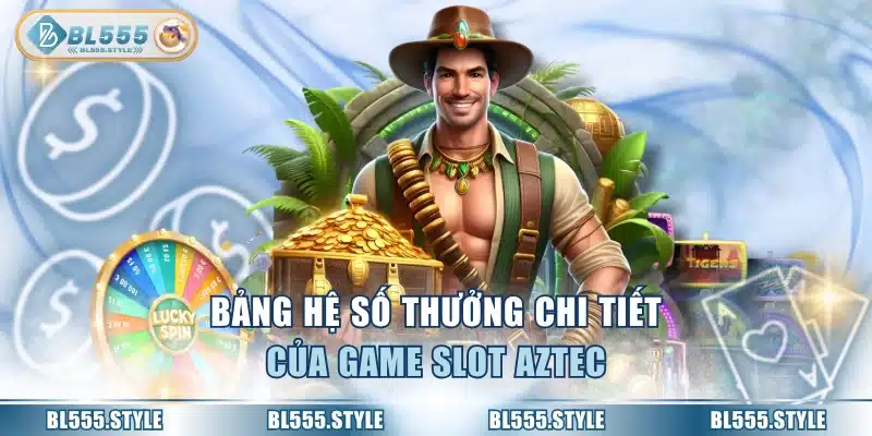 Bảng hệ số thưởng chi tiết của game slot Aztec